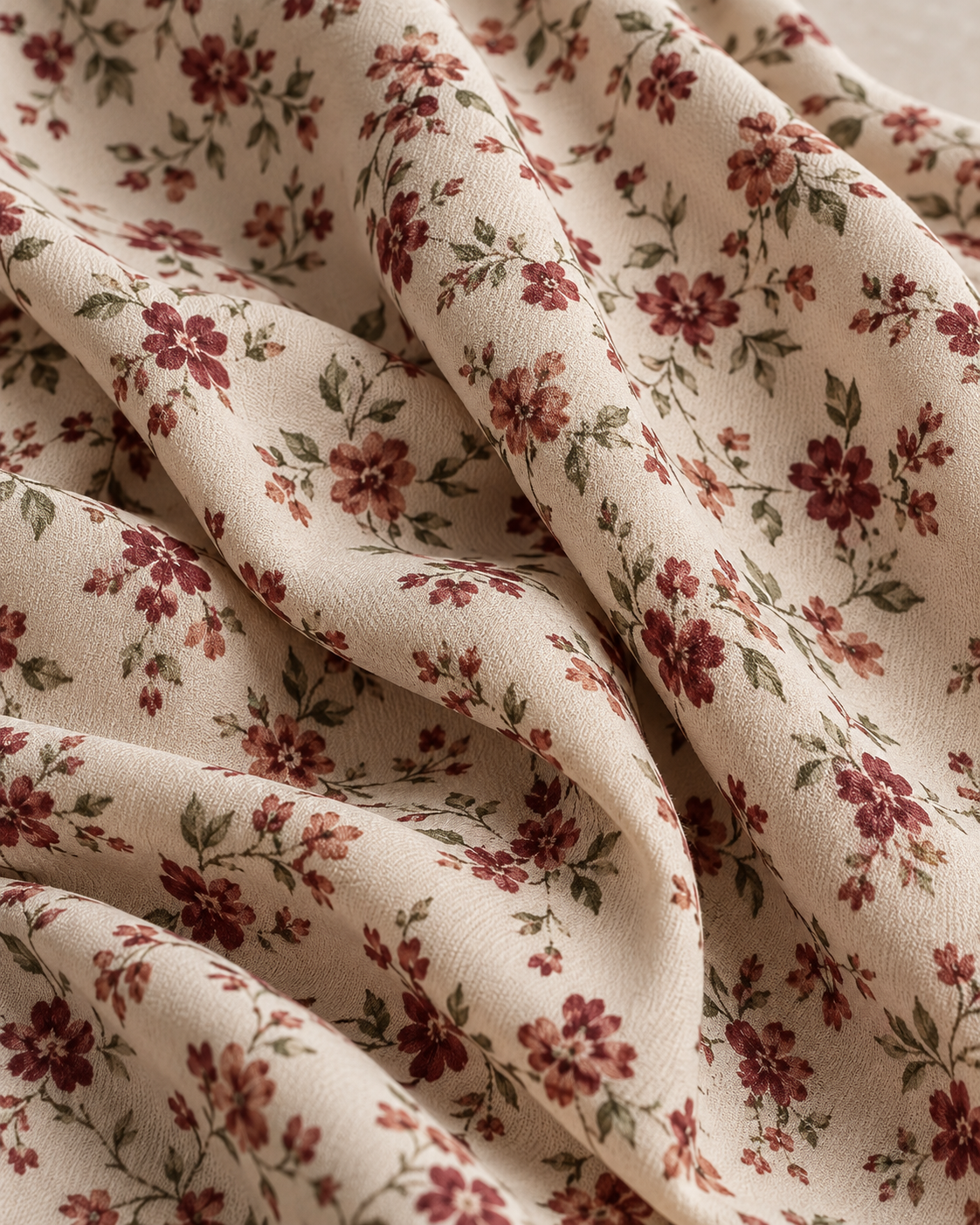 Small floral print on viscose fabric