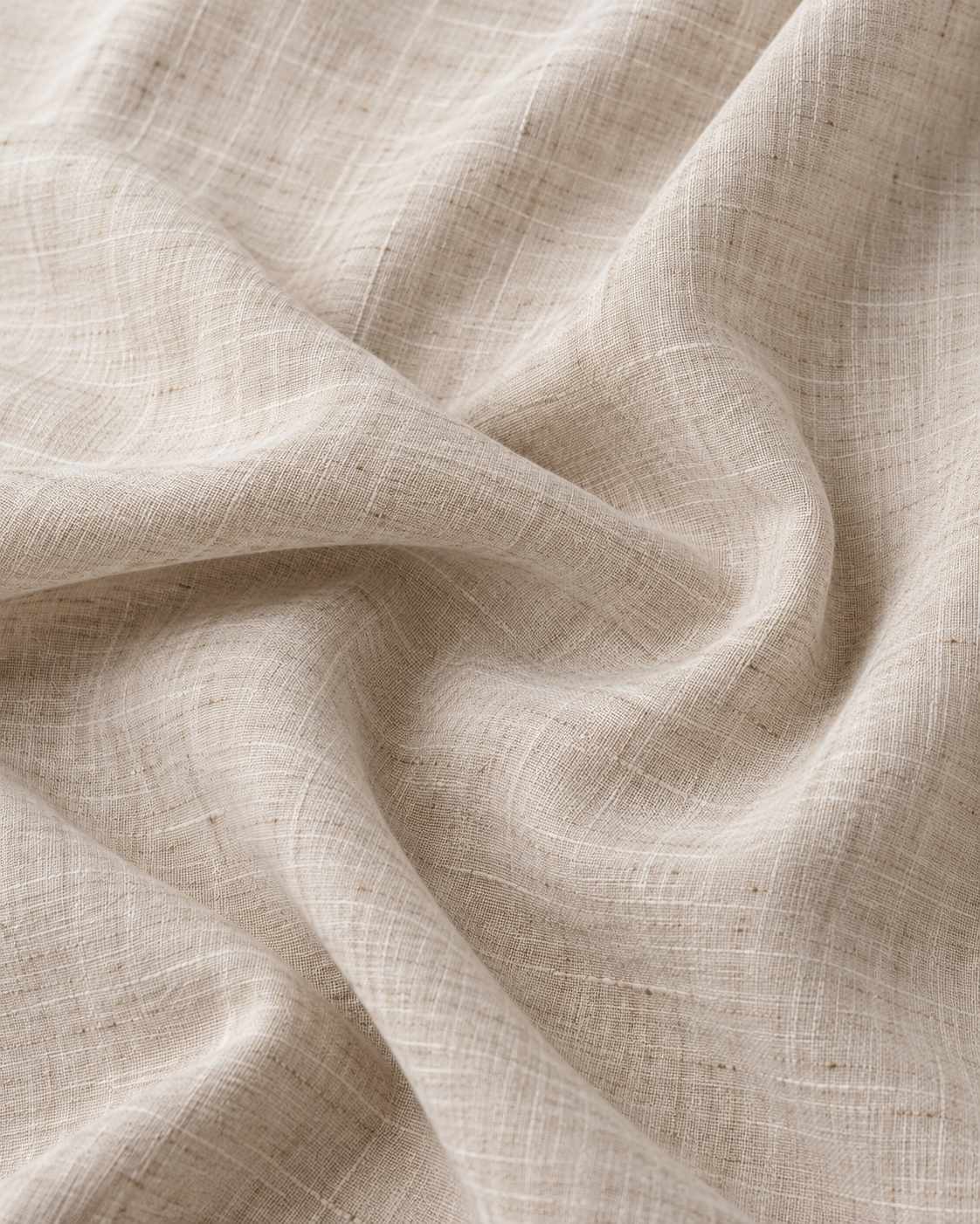 Oatmeal linen-viscose weave detail